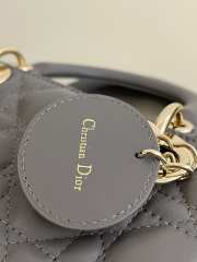 Dior Lady In Gray With Gold Buckle 20x8x17cm - 4