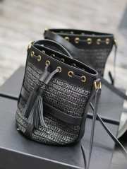 YSL drawstring bucket bag in black 22×15×15cm - 3