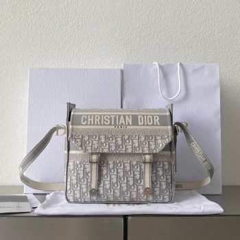 Dior rock gray large classic messenger bag 