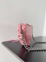  Balenciaga Mini Pink Le Cagole Heart Leather Crossbody Bag - 2