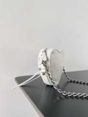 Balenciaga Mini White Le Cagole Heart Leather Crossbody Bag - 6