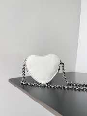 Balenciaga Mini White Le Cagole Heart Leather Crossbody Bag - 3