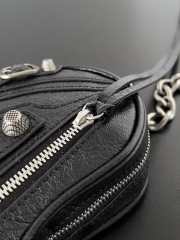 Balenciaga Mini Black Le Cagole Heart Leather Crossbody Bag - 2