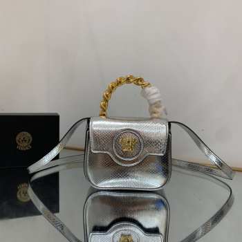 Versace Small Medusa Gold Handle In Silver 16x6x12cm