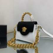 Versace Small La Medusa Gold Handle In White 20x10x17cm - 5