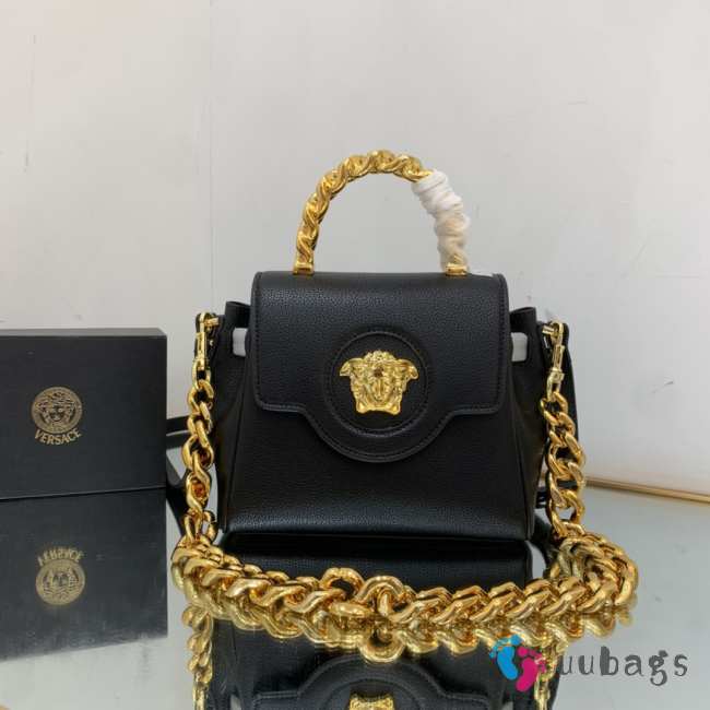 Versace Small La Medusa Gold Handle In Black 20x10x17cm - 1