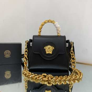 Versace Small La Medusa Gold Handle In Black 20x10x17cm