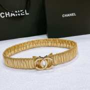 Chanel belt with vacuum-plated bright copper buckle width 3cm - 1