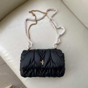 Tory Burch mini Kira 23 flap bag in black 20x10.5x4.5cm