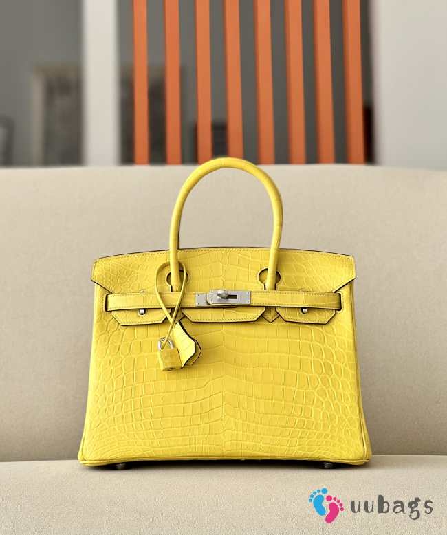 Hermes Birkin Crocodile In Yellow 30cm - 1