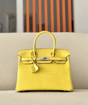 Hermes Birkin Crocodile In Yellow 30cm