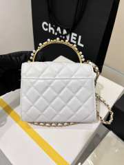 Chanel 23B handle white with gold buckle 14.5x12x6cm - 6