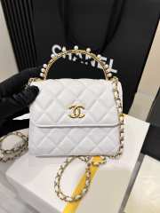 Chanel 23B handle white with gold buckle 14.5x12x6cm - 5