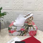 D&G Down-Padded Mules In White 12cm - 2