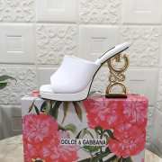 D&G Down-Padded Mules In White 12cm - 4