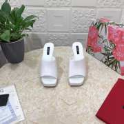 D&G Down-Padded Mules In White 12cm - 6