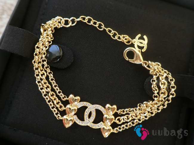 Chanel Peach Heart Multilayer Bracelet - 1