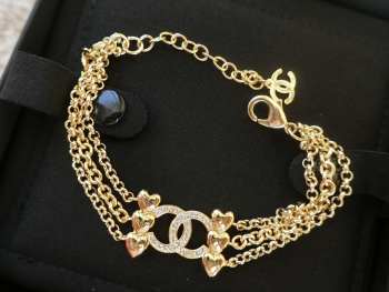 Chanel Peach Heart Multilayer Bracelet