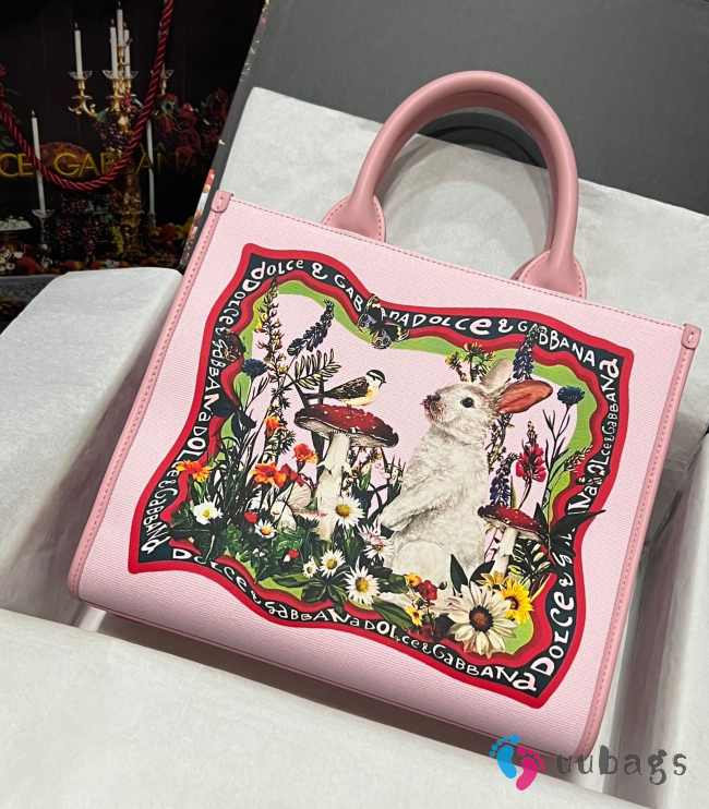 Dolce & Gabbana pink printed canvas daily shopper 30x26.5x13cm - 1