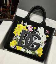 D&G black printed canvas daily shopper 30x26.5x13cm - 1