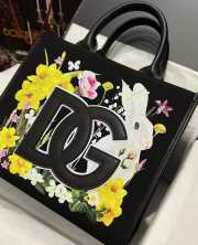 D&G black printed canvas daily shopper 30x26.5x13cm - 4