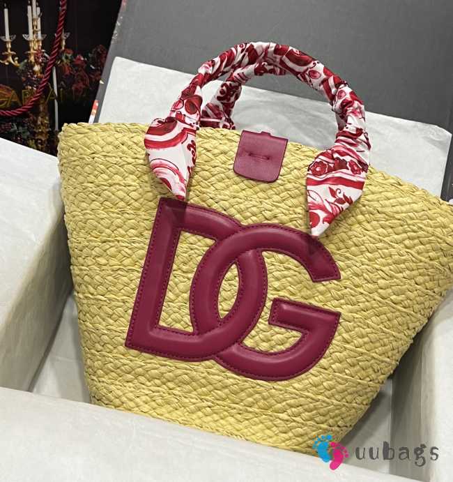 Dolce & Gabbana Kendra Small Majolica raffia basket bag - 1