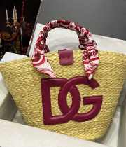 Dolce & Gabbana Kendra Small Majolica raffia basket bag - 6