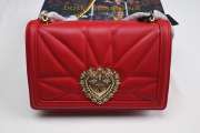 Dolce & Gabbana Red Medium 'devotion' Bag In Quilted Nappa Leather - 6