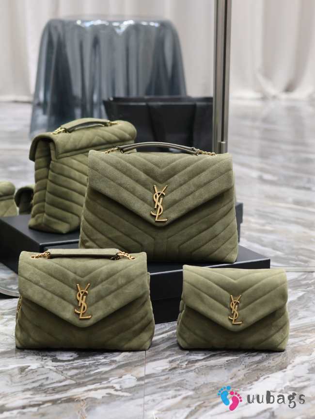 YSL Loulou army green matte leather bag 25cm - 1