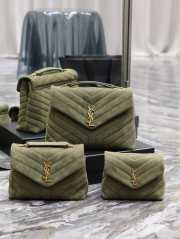 YSL Loulou army green matte leather bag 25cm - 1