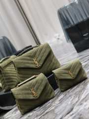 YSL Loulou army green matte leather bag 25cm - 6