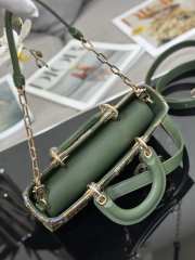  Dior D-joy Green Multicolor Lily And Bead Embroidery Bag - 2