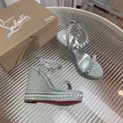 Christian Louboutin silver sling back 12cm - 1