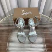 Christian Louboutin silver sling back 12cm - 5