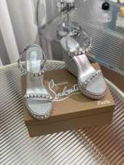 Christian Louboutin silver sling back 12cm - 4