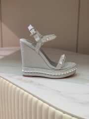 Christian Louboutin silver sling back 12cm - 3