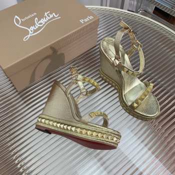 Christian Louboutin gold sling back 12cm