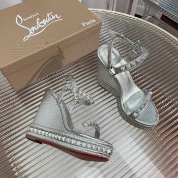 Christian Louboutin gray sling back 12cm