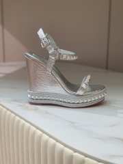 Christian Louboutin gray sling back 12cm - 4