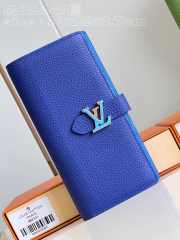 LV Vertical Wallet Capucines In Blue 10x19x1.7cm - 4