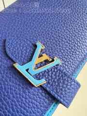 LV Vertical Wallet Capucines In Blue 10x19x1.7cm - 6