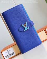 LV Vertical Wallet Capucines In Blue 10x19x1.7cm - 1