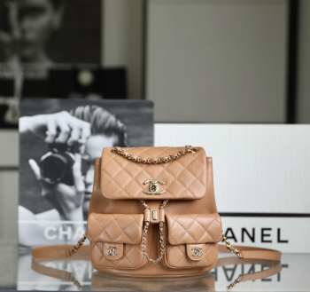 Chanel small backpack in brown 20.5x20x11.5cm