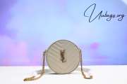 YSL Round box crossbody bag in white 17x17x5.5cm - 1