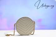 YSL Round box crossbody bag in white 17x17x5.5cm - 4