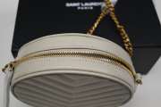 YSL Round box crossbody bag in white 17x17x5.5cm - 3