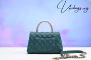 Chanel Coco Handle Caviar Green With Gold Buckle 25cm - 4