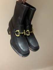 Gucci Horsebit Leather Ankle Boots Black 5cm - 1