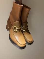 Gucci Horsebit Leather Ankle Boots Caramel 5cm - 1