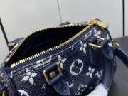 LV M82242 blue speedy bag 16x10x7.5cm  - 3